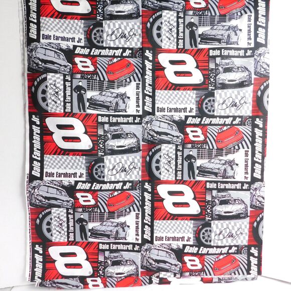 Dale Earnhardt NASCAR Cotton Fabric Sewing Crafts 4 1/3 yards Black Red Gray NEW - Picture 1 of 12